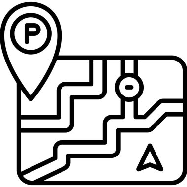 harita simgesi vektör illüstrasyonu