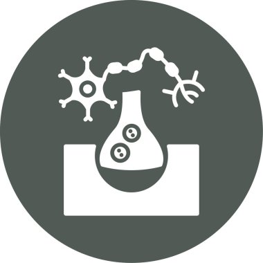 Kimya şişesi vektör simgesi. biçim düz sembol, gri renk, yuvarlak açılar, beyaz arkaplan.