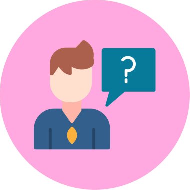 Bir sorum var. Web simgesi basit illüstrasyon