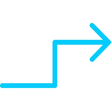 Sağ ok vektörü ince çizgi simgesi