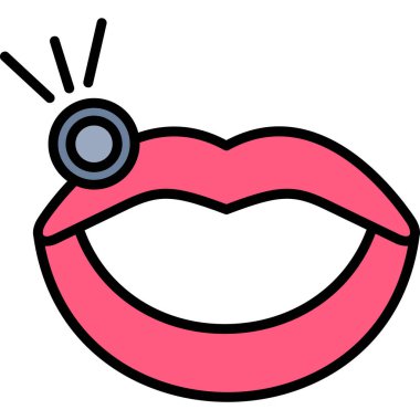 Ruj izi. Web simgesi basit illüstrasyon