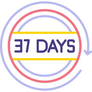 35 gün kaldı simge tasarımı, vektör illüstrasyonu