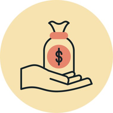 Dolar. Web simgesi basit tasarım