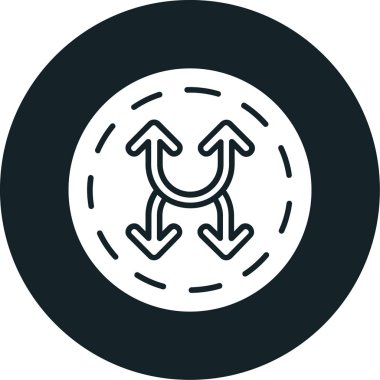 Okları olan bir çember simgesinin vektör çizimi