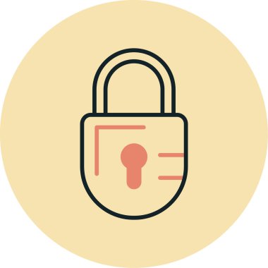 asma kilit düz vektör simgesi