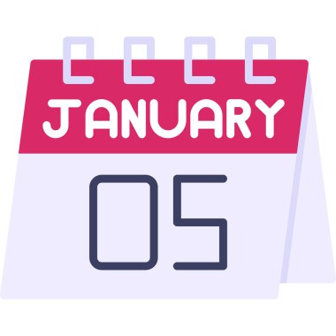 6 Ocak - Takvim simgesi - Takvim vektör tasarımı