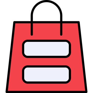 Alışveriş poşeti ikon vektör illüstrasyonu