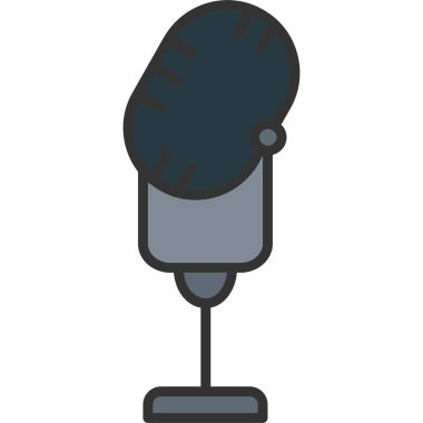 mikrofon simgesi, vektör illüstrasyonu