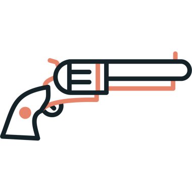 Web ve mobil uygulaması tasarımı, silah logo kavramı için beyaz arka plan üzerinde izole silah simge vektör