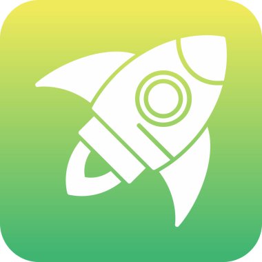 Roket yeşil simge vektör