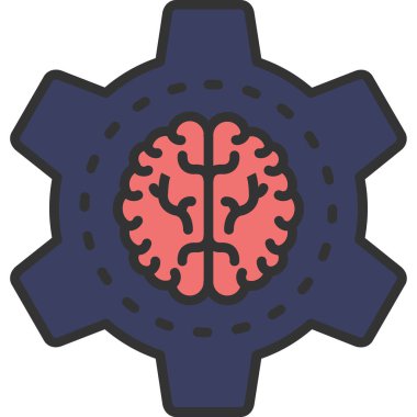 Beyin. Web simgesi basit illüstrasyon