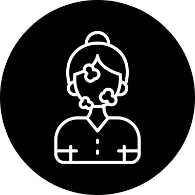 avatar kadın simge vektör çizimi