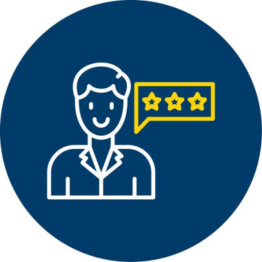 Müşteri değerlendirme ikonu. Web tasarımı için ana hatlı müşteri değerlendirme vektör simgesi