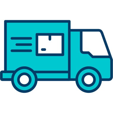 Teslimat aracı ikonu. Web için Van vektör illüstrasyonunun basit illüstrasyonu.