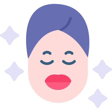 güzellik yüz simgesi, vektör illüstrasyonu