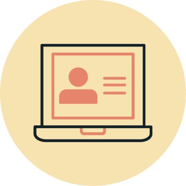 Bir dizüstü bilgisayar simgesinin vektör illüstrasyonu