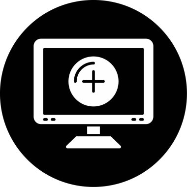 Bilgisayar monitörü. Web simgesi basit illüstrasyon