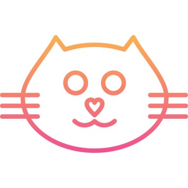 Kedi. Web simgesi basit illüstrasyon