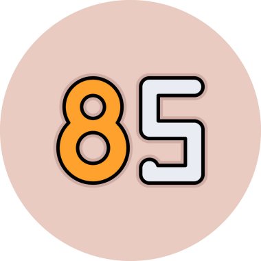 86 sayı simgesi tasarımı, vektör illüstrasyonu