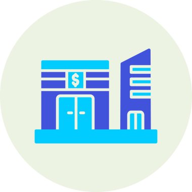 Banka binası. Basit resimleme