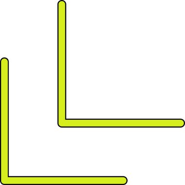 Yeşil ve sarı çizginin vektör çizimi