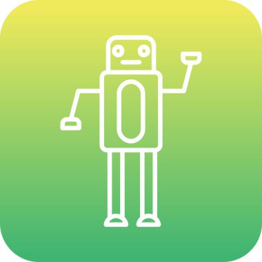 Benzersiz Robot Vektör Satırı Simgesi