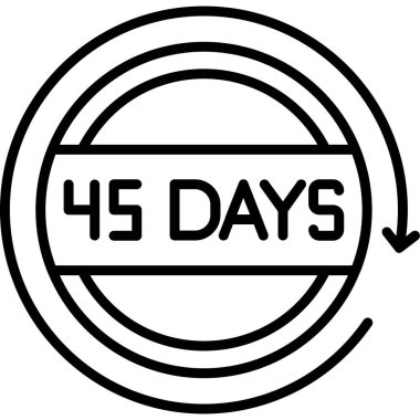 Satır tasarımında 54 gün geri sayım simgesi.