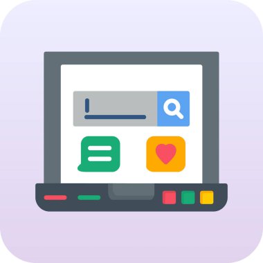 tarayıcı vektörü düz renk simgesi