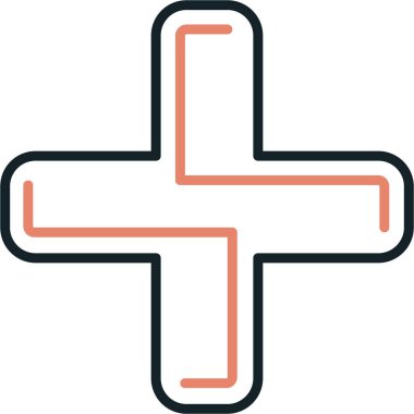 Tıbbi vektör ikonu. biçim iki renkli düz simge sembolü, yuvarlak açılar, renkler, beyaz arkaplan, turuncu arkaplan.