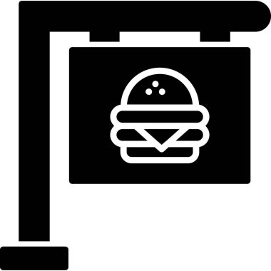 Çizgi biçiminde hamburger fast food simgesi
