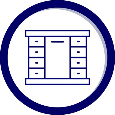 Ofis dolabı. Web simgesi vektör illüstrasyonu