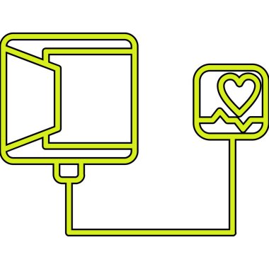 Bilgisayar ikonlu kalp. vektör grafiği