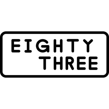 Beyaz arkaplanda 86 sayı simgesi