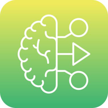 Beyin simgesi, basit vektör çizimi