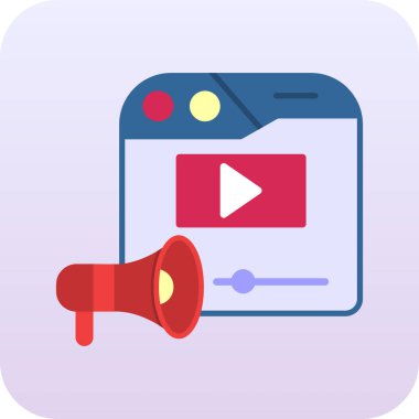 megafon vektör illüstrasyon tasarımlı video kamera