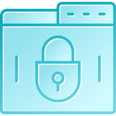 asma kilit vektör çizimi, düzenlenebilir ana hatların doldurulmuş tasarımı