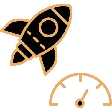 roket simgesi, vektör illüstrasyonu