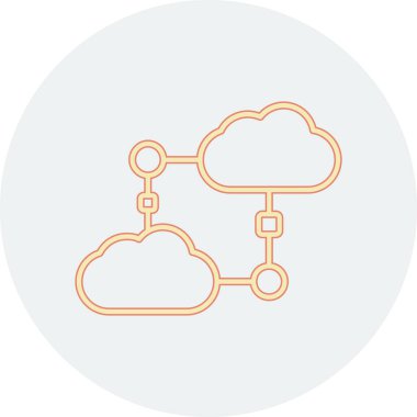 Bulut bilgi işlem renkli vektör simgesi.