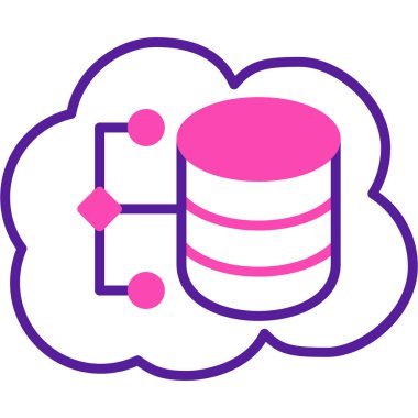 Bulut Veri Sunucusu. Basit illüstrasyon