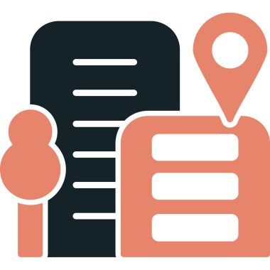 Harita. Web simgesi basit illüstrasyon