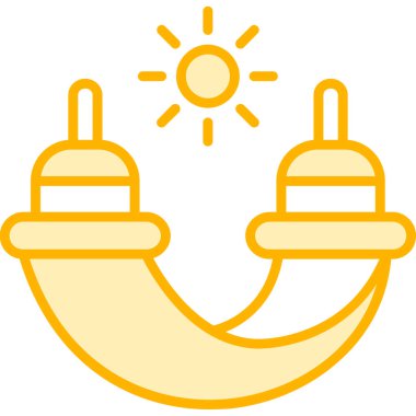 Güneş ve bulut simgesinin vektör çizimi