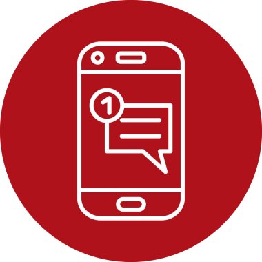 Konuşma baloncuğu simgesi olan akıllı telefon, basit biçim