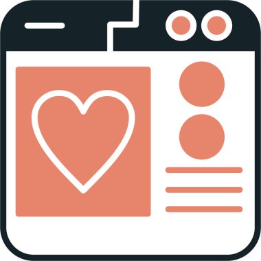 kalp ikonu, modern tasarım illüstrasyonu