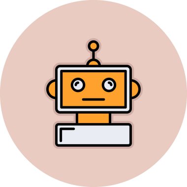robot. Web simgesi basit illüstrasyon