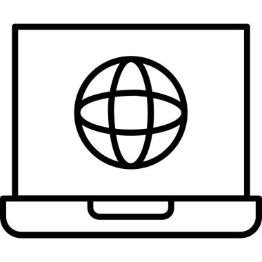 Dizüstü bilgisayar simgesi vektör çizimi