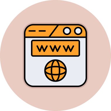 Tarayıcı. Web simgesi basit illüstrasyon