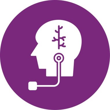 Beyin. Web simgesi basit illüstrasyon