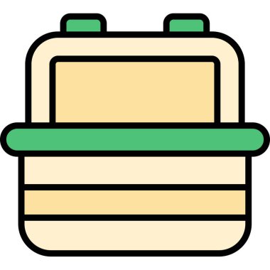 Kitap okulu simgesi renk ana hatları vektörü