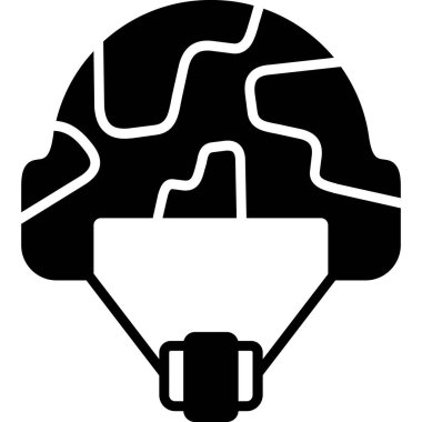 Miğfer başlığı simgesi doldurulmuş taslak biçiminde