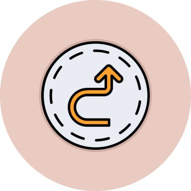 ok vektörü düz renk simgesi